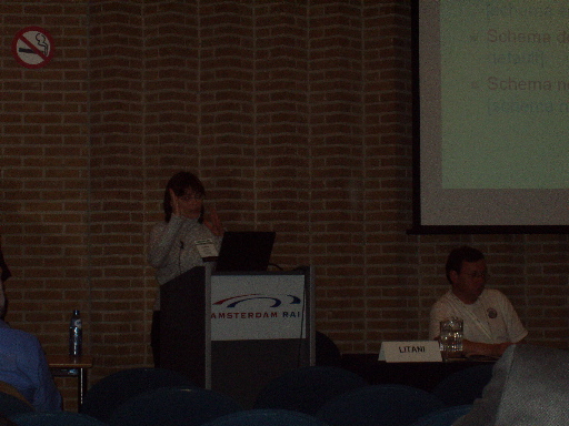 Elena Litani lecturing at XML Europe 2004